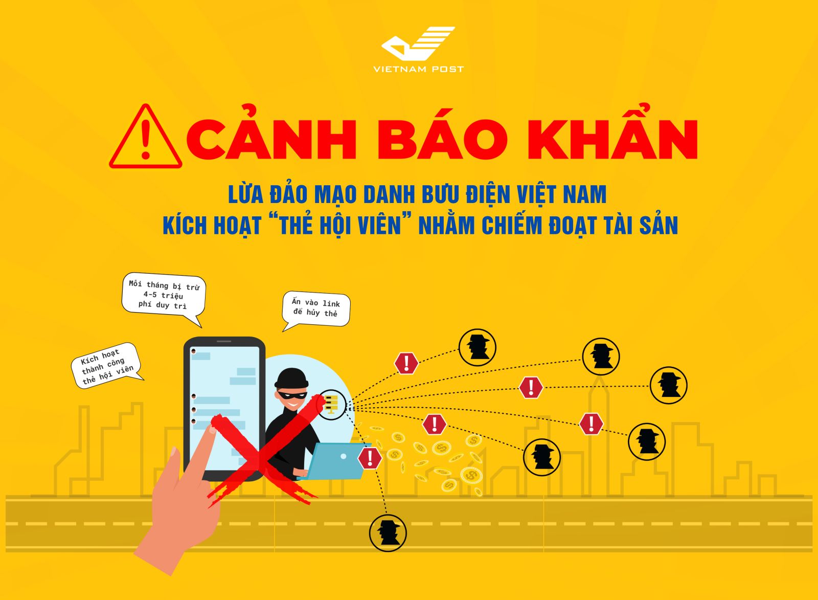 Cảnh báo khẩn: Lừa đảo mạo danh Bưu điện Việt Nam kích hoạt “thẻ hội viên” nhằm chiếm đoạt tài sản