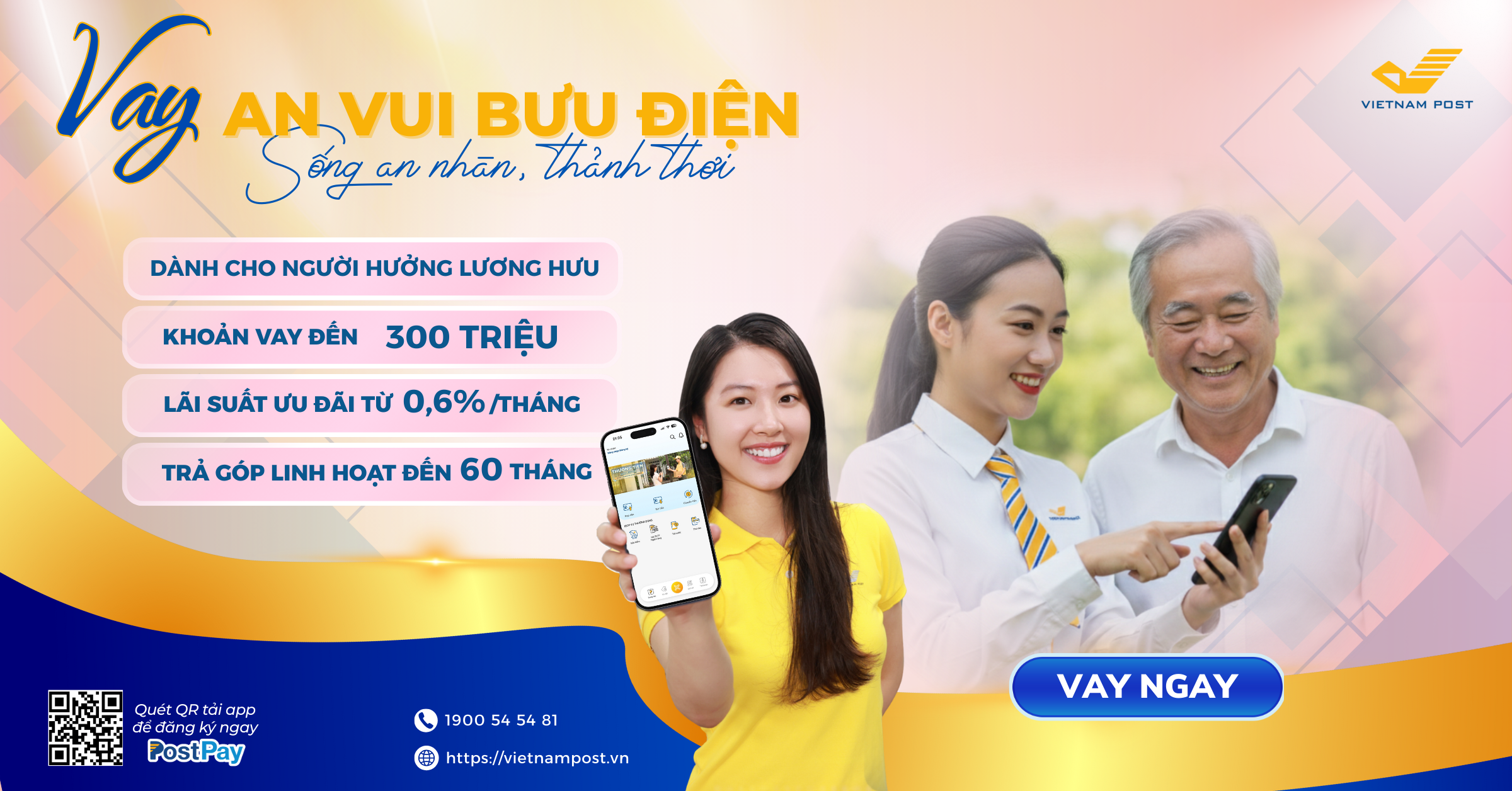 Vay “An vui Bưu điện” - Giải pháp tài chính an toàn, gần gũi dành cho người hưởng An sinh xã hội