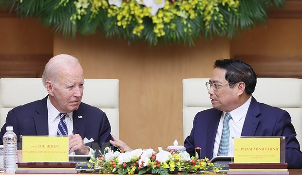 Ttxvn Thu Tuong Pham Minh Chinh Va Tong Thong Joe Biden Du Hoi Nghi Cap Cao Viet Nam  Hoa Ky Ve Doi Moi Sang Tao Va Dau Tu 3