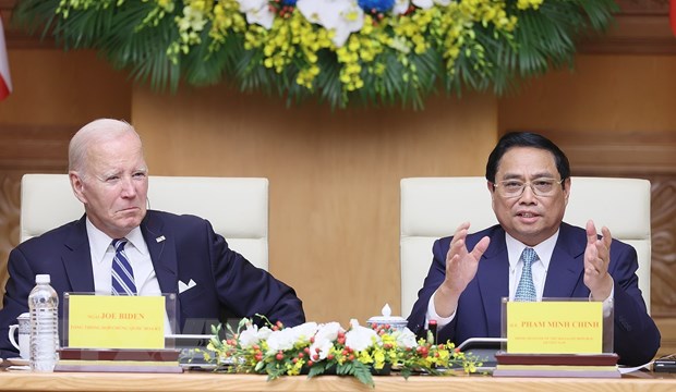 Ttxvn Thu Tuong Pham Minh Chinh Va Tong Thong Joe Biden Du Hoi Nghi Cap Cao Viet Nam  Hoa Ky Ve Doi Moi Sang Tao Va Dau Tu 2